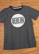 T-shirt koszulka H&M rozm. 158/164 czarny biały BERLIN
