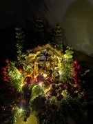 Stroik świąteczny,bożonarodzeniowy z szopką na stół,komodę Led G31