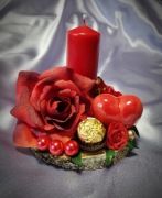 Dekoracja na stół Walentynki Dzień kobiet Dzień babci Serce Urodziny Stroik