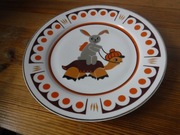 Talerz porcelanowy żółw i zając Ćmielów Unikat ZOBACZ 
