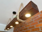 Lampa stara belka drewniana wisząca loft ręcznie wykonana