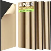 Zestaw 4x Panel Akustyczny Fornirowany 120x60x1,8 cm Samoprzylepny 3D