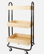 Wózek bambusowy na kółkach łazienkowy,kuchenny 