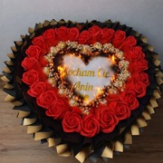 płonący bukiet, bukiet jadalny ze slodyczy. WALENTYNKI