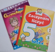 Zestaw 2 książek: Zaczynam liczyć 5-latek + Figury geometryczne