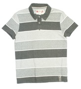 MUSTANG_Cudna  Bluzka polówka_biel szarości paski 100% bawełna LOGO_S