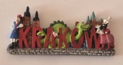 Magnes na lodówkę ceramiczny KRAKÓW Sukiennice Barbakan Smok Rynek (4K)