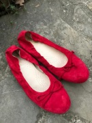 Baleriny skorzane baletki buty damskie GABOR czerwone skora 43 1/2