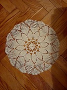 Serwetka średnica 30 cm, jasny beż. Rękodzieło  