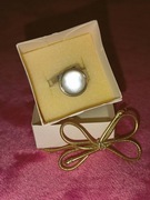 **stary perłowy pierścionek VINTAGE srebro 1970+