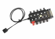 Rozdzielacz PWM wentylatorów 1-10 HUB 4 pin 12V Sata PC