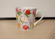 Piękny porcelanowy kubek Home&You/jasny róż + kwiaty + nazwy kwiat./350 ml.