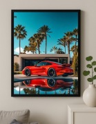 Obraz na płótnie Porsche 911 na Tle Willi i Palm