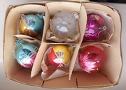 Bombki choinkowe PRL (1) starocie 6szt.