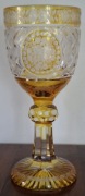 Biedermeier Bohemia XIX w.  Kielich z motywem kwiatowym  Idealny