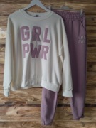 Nowy dres bialo liliowy