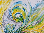 Obraz ręcznie malowany: 30x40, "Anioł Stróż dziecka nienarodzonego"