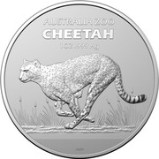 Australia 1$ Cheetah / Gepard 2021 1 Oz Ag.999
