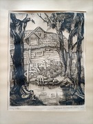 Grafika "Stary młyn" Krystyna WRÓBLEWSKA, 1939 r. 