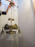Przedwojenny żyrandol mosiądz