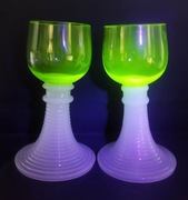 Szkło uranowe para remerów kieliszek kieliszki do wina 