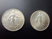 1 Frank Semeuse 1916 1920 Francja Srebro 835 Zestaw Monet