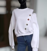 Ocieplana bluza La Monne,ozdobne duże złote guziki,polski produkt,uni