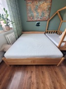 Łóżko drewniane ze stelażem bukowe Filonek 160 x 200 z materacem