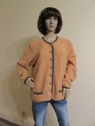 Jasny pomarańczowy sweter ciepły 100% wełna merino jak nowy_ 46