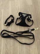 Nowy komplet: szelki bezuciskowe + smycz + obroża + kokardka dla psa kota