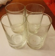 4szt literatki PRL szklanki kieliszki gładkie 100ml cienkie szkło Krosno +