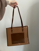 Torba torebka brąz na ramię kratka