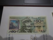 Banknoty o nominale 50 zł rocznik 1988 z nadrukiem kolekcjonerskim 