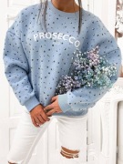 Nowa bawełniana błekitna bluza Prosecco modne kolory rozmiar uniwersalny 