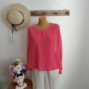 Bluzka motyl oversize koralowa włoska bawełna 44 elegancka