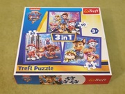 Puzzle dla dzieci, 3 w jednym pudełku, Psi patrol