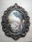 Polowanie - miniatura na jedwabiu.