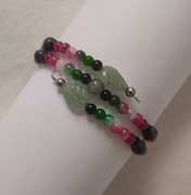 *Dje* Bransoletka awenturyn chalcedon larvikit