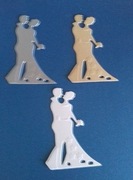 piękna para młoda z bukietem - 2 X 3 sztuki