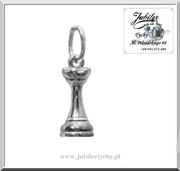 Srebrny wisiorek WIEŻA figura w szachach / szachy