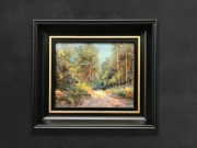 "Droga przez las" Kazimierz Bać obraz olejny 20x23