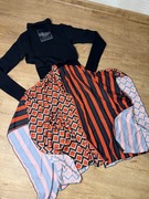 Sukienka Minouu by Przybylska & Jordanov, czarna góra, kolorowy dół