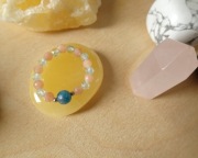 Pierścionek elastyczny Kamień słoneczny Topaz niebieski Apatyt Rękodzieło