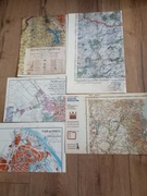 Mapy Gdańska i okolic, reprinty 10 sztuk 
