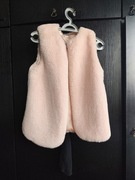 Kamizelka bezrękawnik różowy futerko dzieci