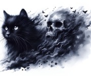 NAPRASOWANKA DO SAMODZIELNEJ APLIKACJI TRWAŁA KOT CZASZKA 