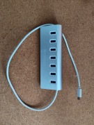 Hub USB-C 3.0 7x USB-a srebrny