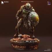 Figurka druk 3D żywica 12K " Doom Slayer - F954 " - 180 mm
