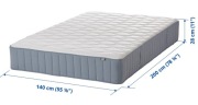 Materac VAGSTRANDA 140x200cm IKEA, sprężyny kieszeniowe, twardy