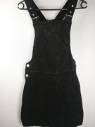 Sukienka damska czarna ogrodniczka na szelkach sztruks 34 XS